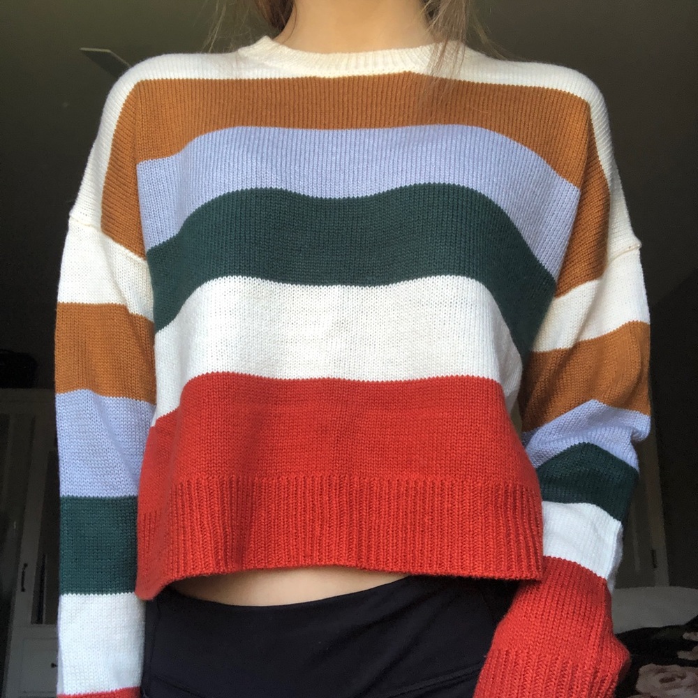 multi color cropped sweater